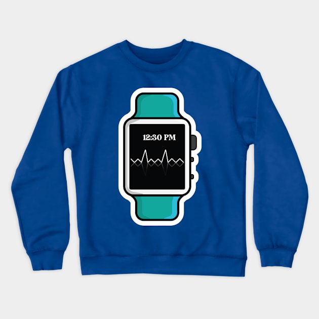 Smart Watch with Straps Sticker design vector illustration. Technology object icon concept. Smart technology device symbol sticker vector design with shadow. Crewneck Sweatshirt by AlviStudio